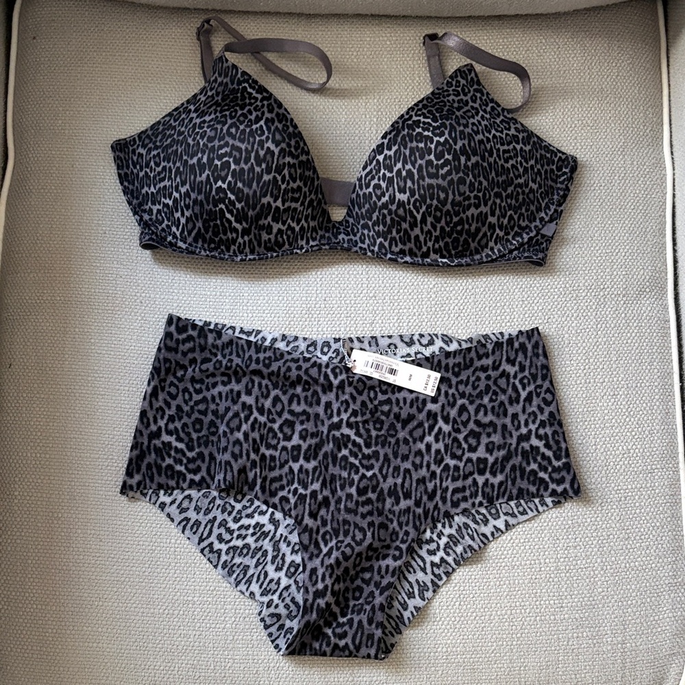 Victoria’s Secret Sexy Tee Push-Up Bra 34C & No-Show Cheeky Panty Medium